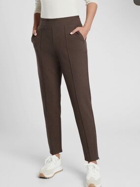 Athleta Venice Heathered Pintuck Chocolate Brown Pants